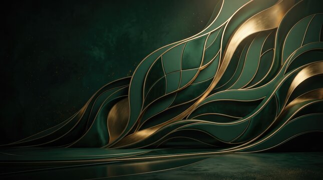 World Car Free Day 2026 abstract background design Abstract glowing green lines and shapes on dark background