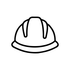 Fototapeta premium Hard hat icon for construction worker safety protection.