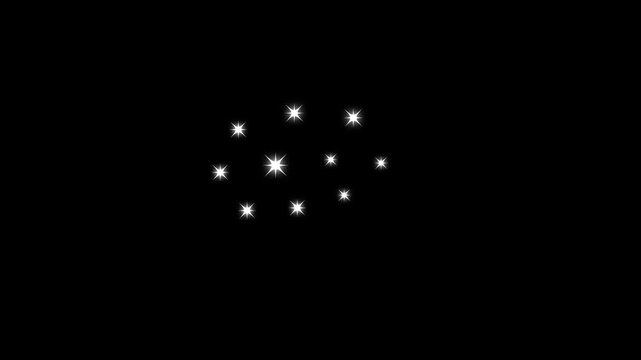 Abstract sparkling star clusters appearing on a dark background with subtle cinematic motion