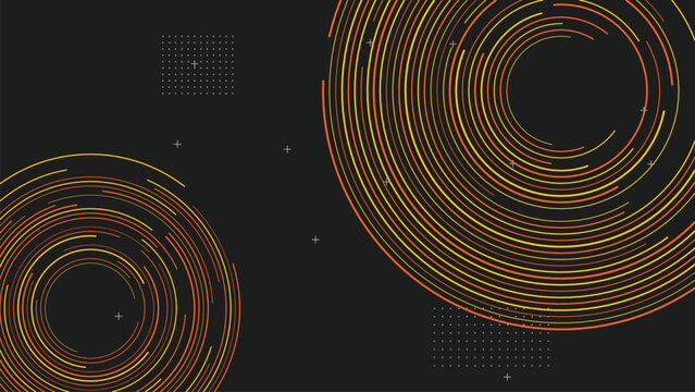 Amber Orange Tech Swirl Geometry Background