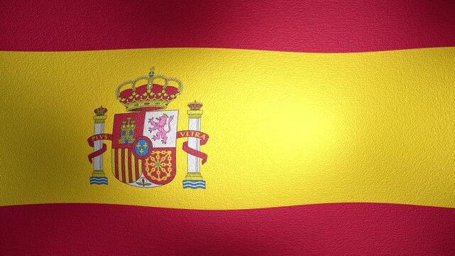 Textured spanish flag waving in the wind