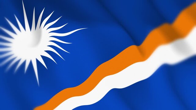 Marshall Islands Flag Seamless Loop 4k 60fps Animation