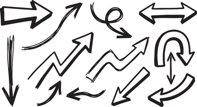 Black and white of abstract arrows and shapes
