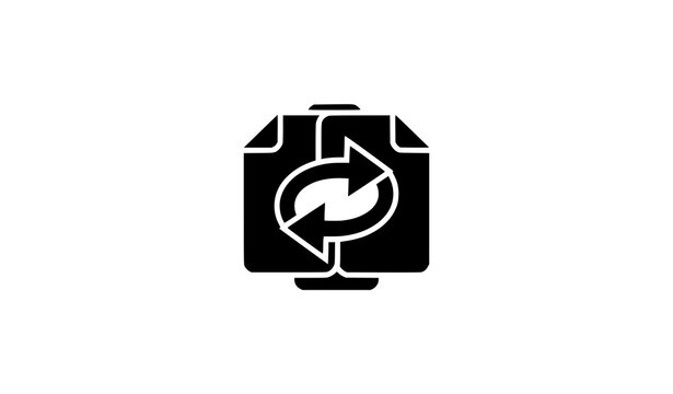 File transfer icon data synchronization and cloud storage representation