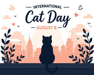 International cat day august 8 illustration © Mojibur