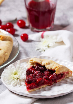 Rustic Cherry Galette with Fresh Cherries and Homemade Cherry Compote