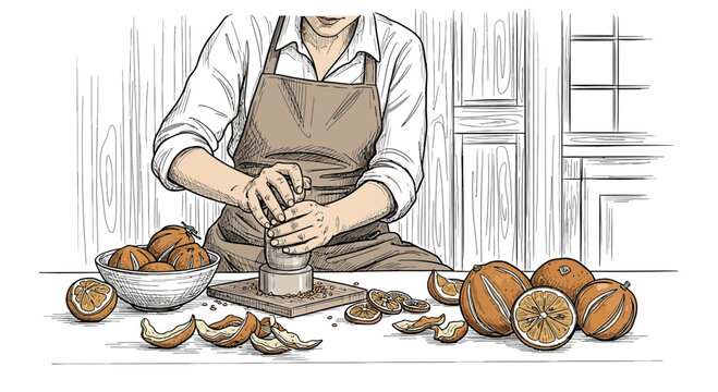 Hand Juicing Oranges with Manual Citrus Press: Fresh Juice Preparation