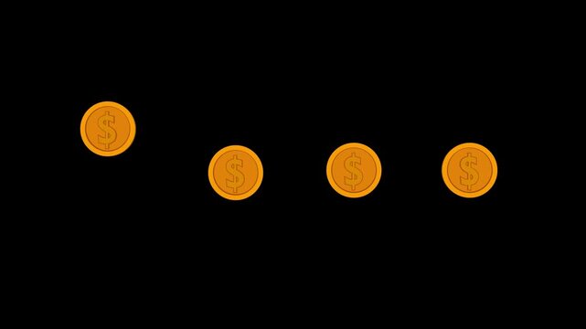 animation video of gold coins loading 