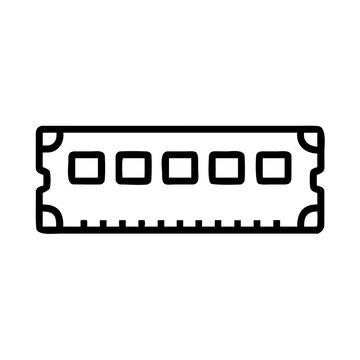 Computer memory module or ram stick icon flat design.