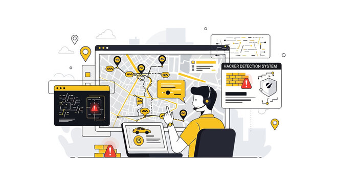 Digital Security System: Operator Monitoring Map, Alerts, and Data Analytics
