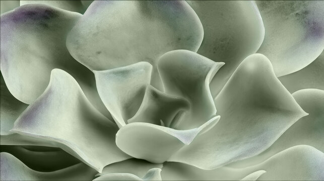 Close-up of jade green echeveria succulent with soft curves and textures, showcasing calming pastel tones and modern botanical aesthetics
