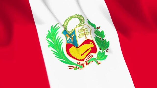 Peru Flag Seamless Loop 4k 60fps Animation