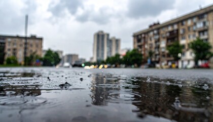 Fototapeta premium Raindrop in the city