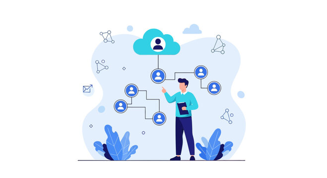 Cloud Networking and Data Management Concept - People Connections