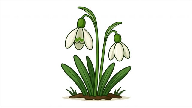 Snowdrop flowers isolated