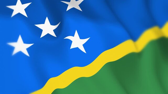 Solomon Islands Flag Seamless Loop 4k 60fps Animation