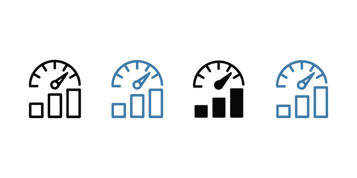KPI vector icons featuring key performance indicators, analytics metrics, business growth measurement, dashboard monitoring, and flat design for reporting.