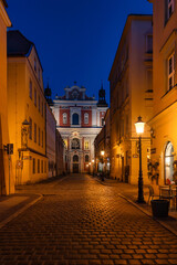 Night view of the Basilica of St. Mary in Poznań, Poland. © Bernhard