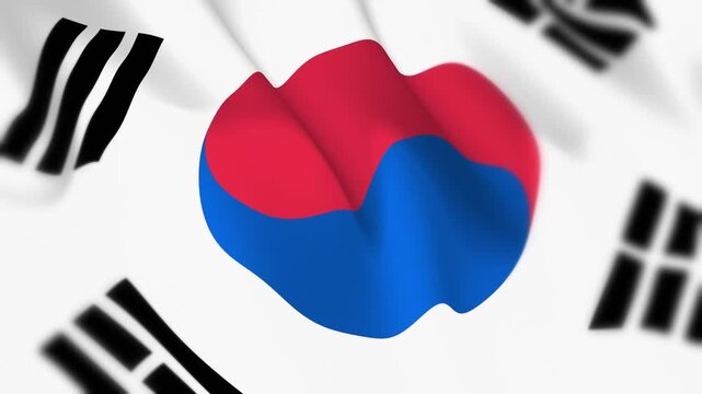South Korea Flag Seamless Loop 4k 60fps Animation