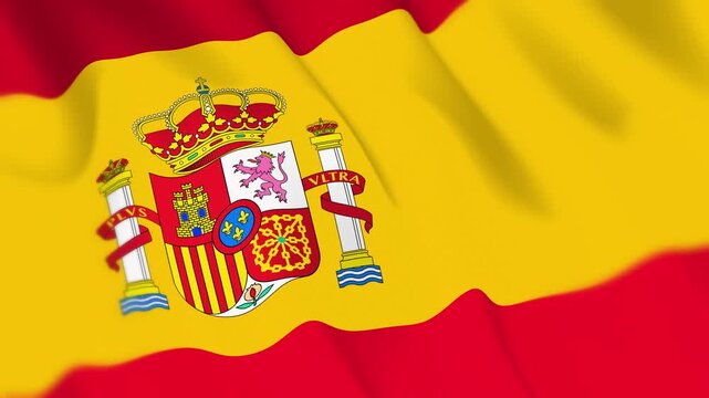 Spain Flag Seamless Loop 4k 60fps Animation