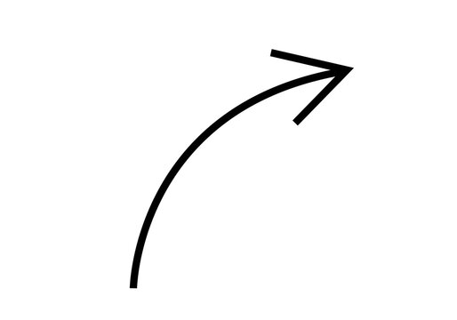 black curve arrow icon on transparent background. flat style. arrow icon for your web site design, logo, app, UI. arrow indicated the direction symbol. curved arrow sign
