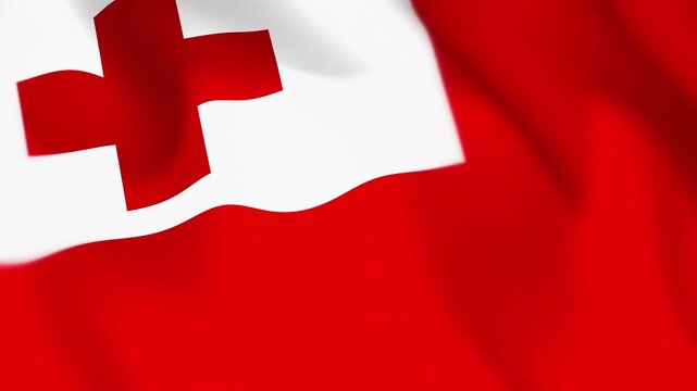 Tonga Flag Seamless Loop 4k 60fps Animation