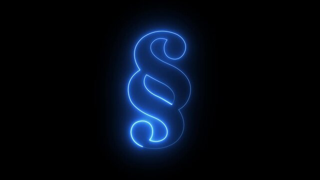 glowing neon Paragraph symbols icon isolated on black background. section pilcrow marks, representing paragraph formatting, editorial layout, publishing, and document organization tools. 4k video.