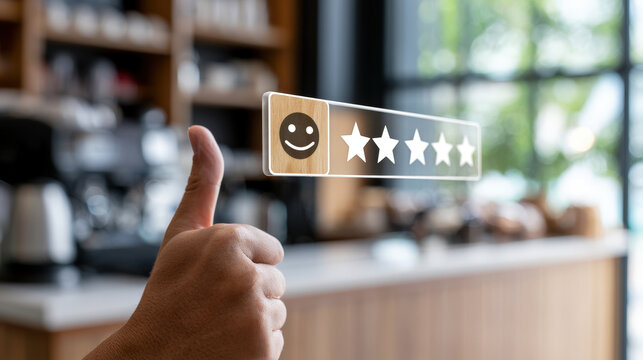 Customer Review and Five Star Cafe Service Rating