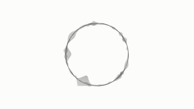 Create a seamless looping round audio spectrum animation with a circular equalizer surrounding a glowing center.