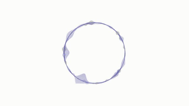 Create a seamless looping round audio spectrum animation with a circular equalizer surrounding a glowing center.