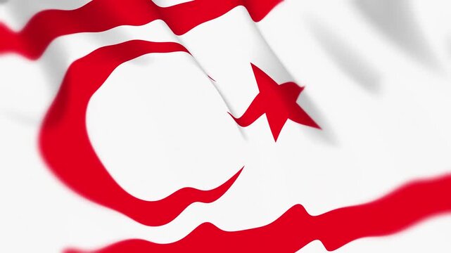 Turkish Republic of Northern Cyprus Flag Seamless Loop 4k 60fps
