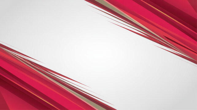 Abstract background with diagonal red and white geometric shapes and copy space.