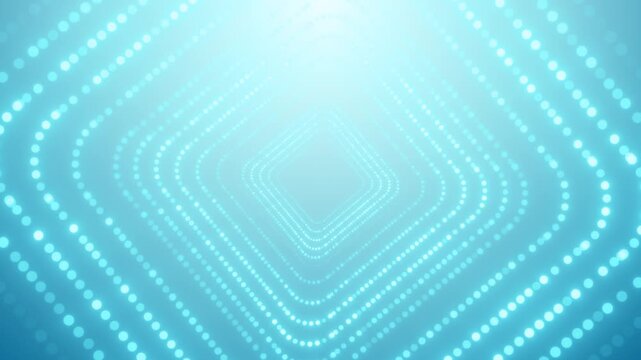 Aqua geometric light portal dotted diamond layers, bright center haze, and soft futuristic atmosphere. clean 19 spiritual loops, relaxation screens, wellness edits, abstract motion graphics.