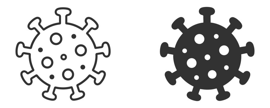 Medical virus pathogen outline icon on transparent background