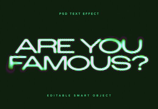 Blurred Warped Text Effect Mockup