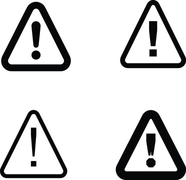 WebWarning Creative Warning Triangle Exclamation Danger Hazard Safety Icon Set VectorTriangle Exclamation Mark Hazard Alert Danger Icon Set Vector Silhouette