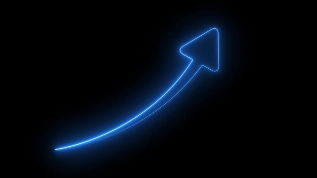 Neon glowing share arrow icon &ndash; Abstract color line animation symbol for communication.4k video