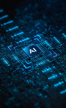 AI - Artificial Intelligence. Big Data and Deep Machine learning Concept. Business Internet Technology