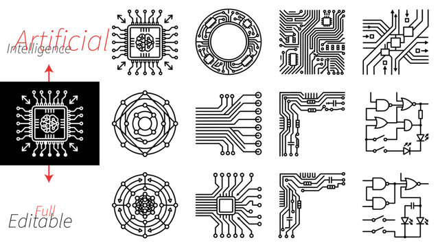 Technology circuit board texture, circle line dots connection. Electronic motherboard illustration. data, electrical board, cpu. Innovative Electronic Network. Technology background, design elements