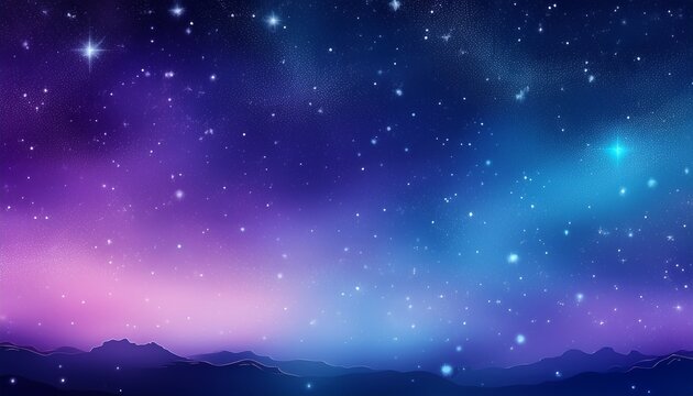 wide web banner background smooth glowing starry night sky texture with blue and violet colors