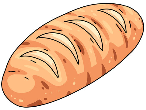 bread cartoon illustration. food drawing.