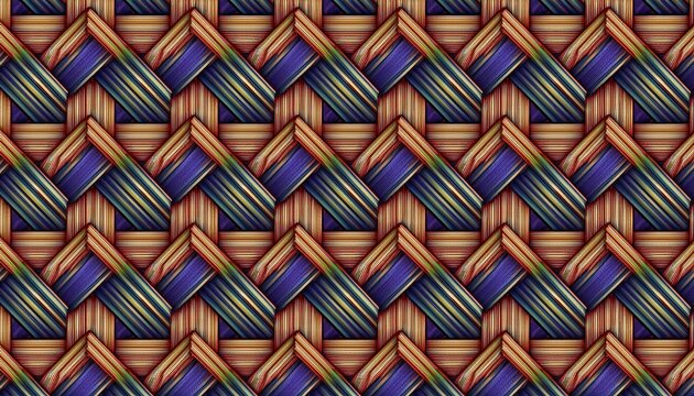 basket weave geometry seamless ethnic textile pattern