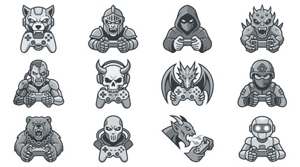 Obraz premium Esports mascot icons for gaming and streaming teams.