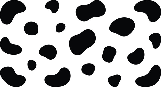 Classic dalmatian spot pattern black and white animal print design element