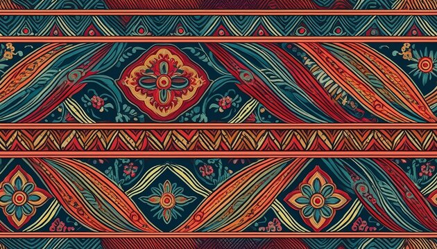 svan georgian inspired seamless ethnic textile pattern