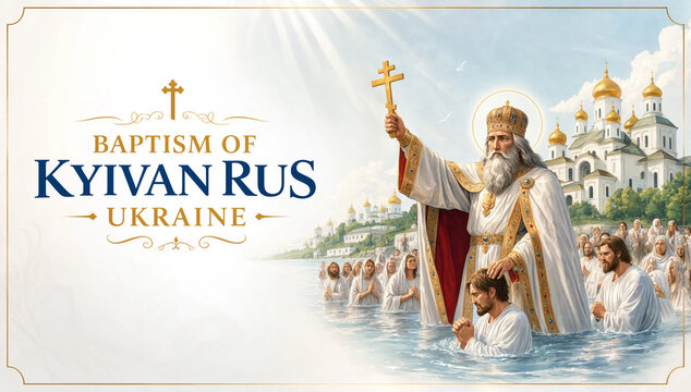 Religious baptism of kyivan rus ukraine historical event with prayer religion orthodox