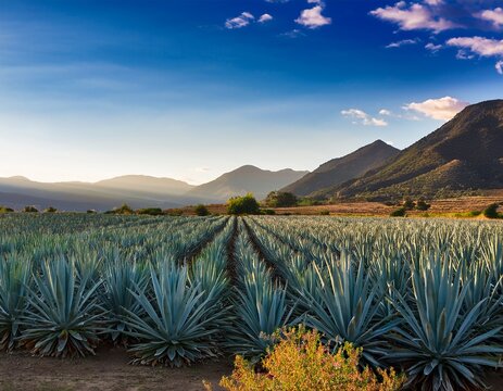 agave plants grow on fertile land in jalisco mexico s mountains farmers sow these plants to make mezcal liquor