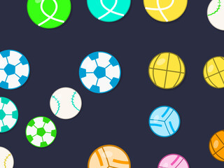 Obraz premium Mixed Sport Balls Game Pattern Athletic Background