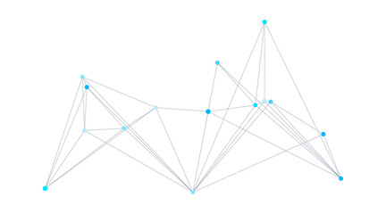 Abstract geometric network constellation with blue dots and thin connecting lines © Lepe PNG