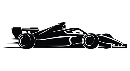 Obraz premium Sleek black silhouette of a formula one race car in motion